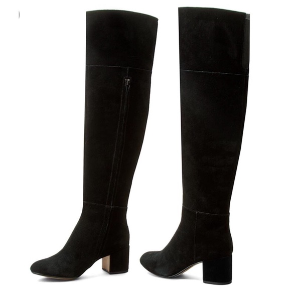 clarks black knee boots